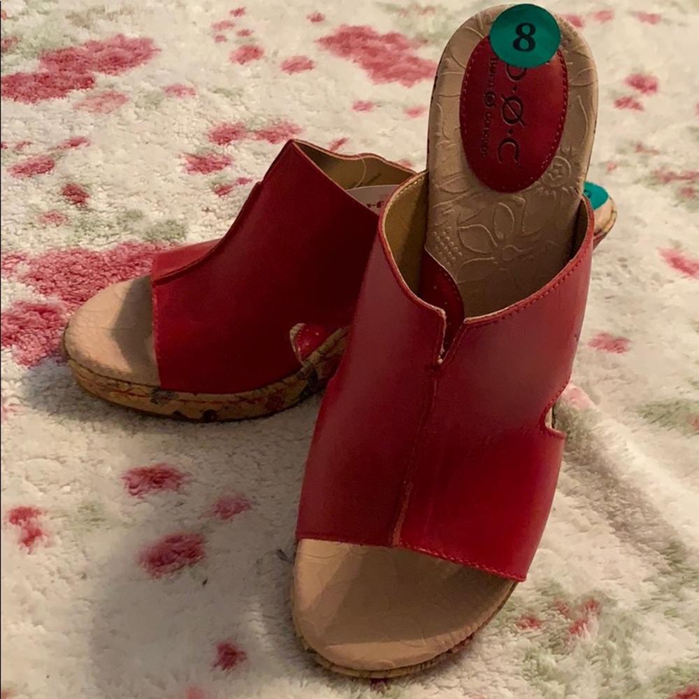 NWT Red Learher BOC wedges